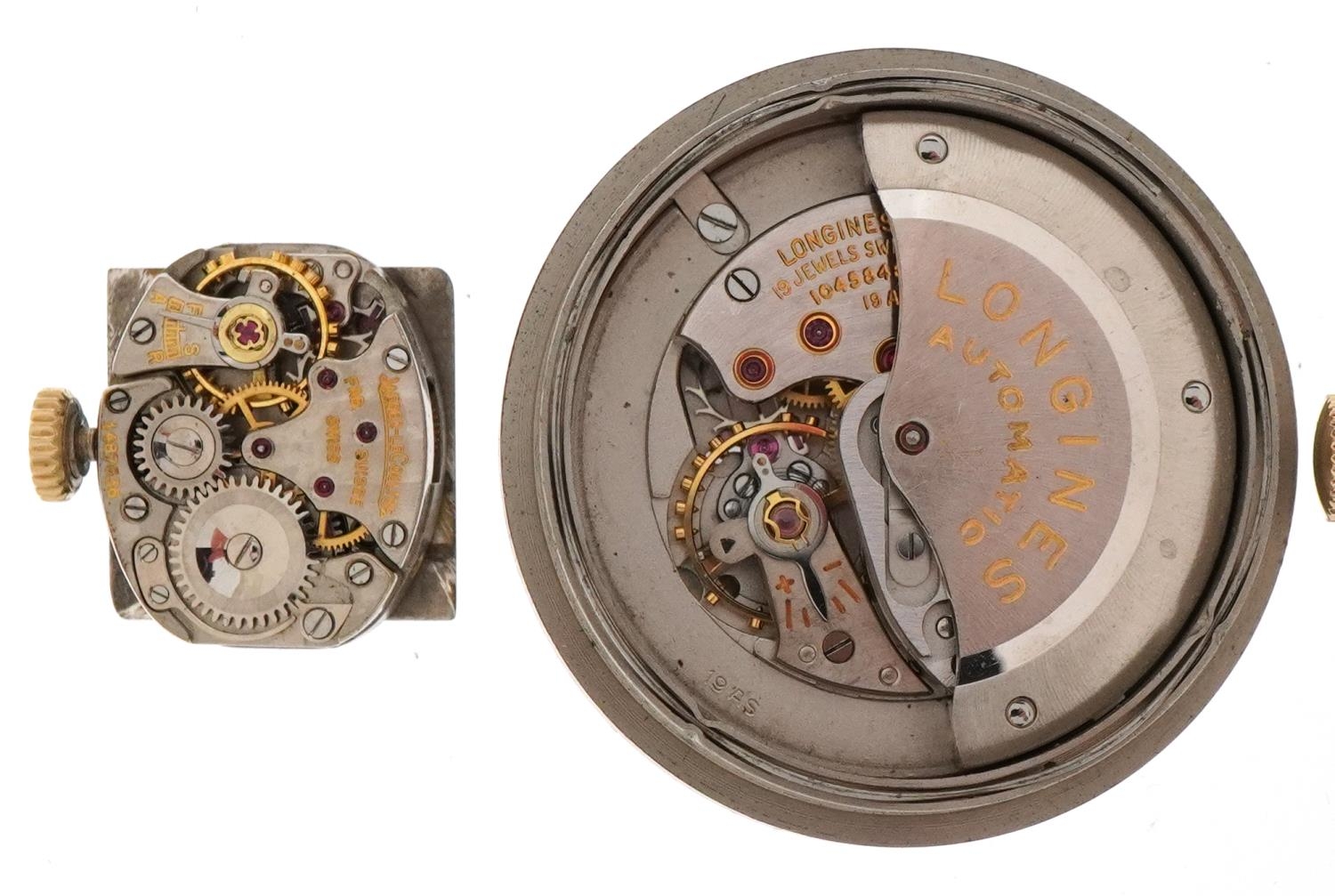 Vintage wristwatch parts including Omega watch strap, Jaeger LeCoultre ladies wristwatch movement - Image 4 of 5