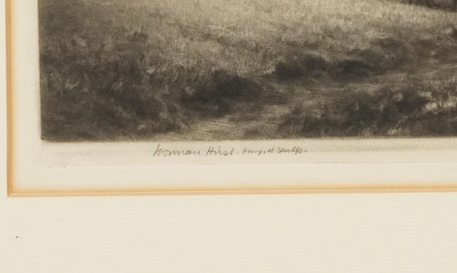 Norman Hirst - Ploughing in a field with Oxon , pencil signed mezzotint, copyright published - Image 3 of 6