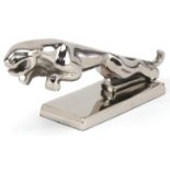 Automobilia interest silvered model in the form of a Jaguar car mascot, 30cm in length