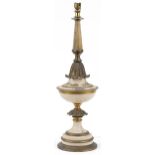 American partially painted brass Stiffel lamp, 64.5cm high