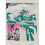 Palmtree 2 Ways, acrylic and ink on canvas, inscribed Ian verso, unframed, 40.5cm x 30cm