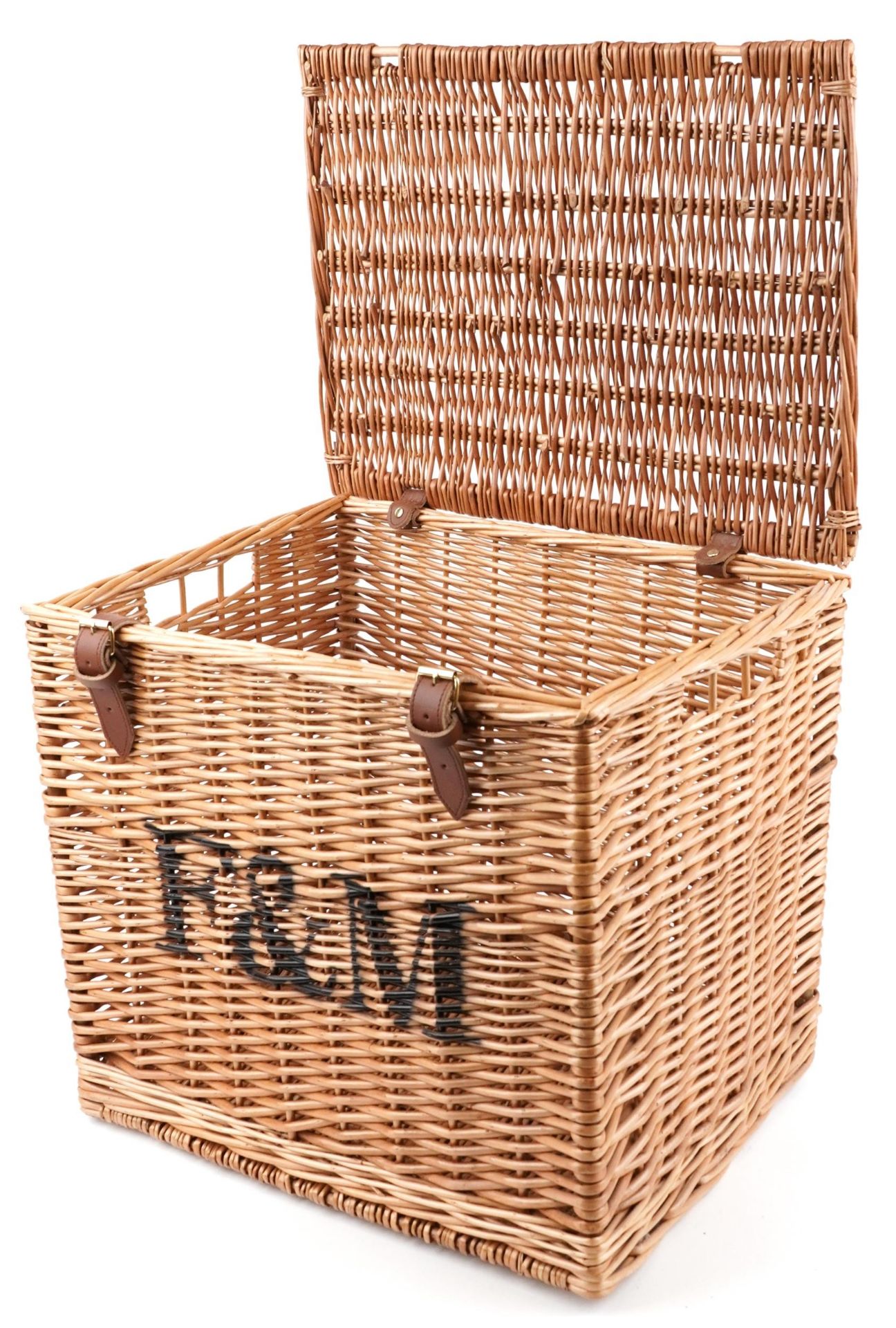 Fortnum & Mason advertising wicker basket, 42.5cm H x 46.5cm W x 37cm D - Bild 2 aus 4