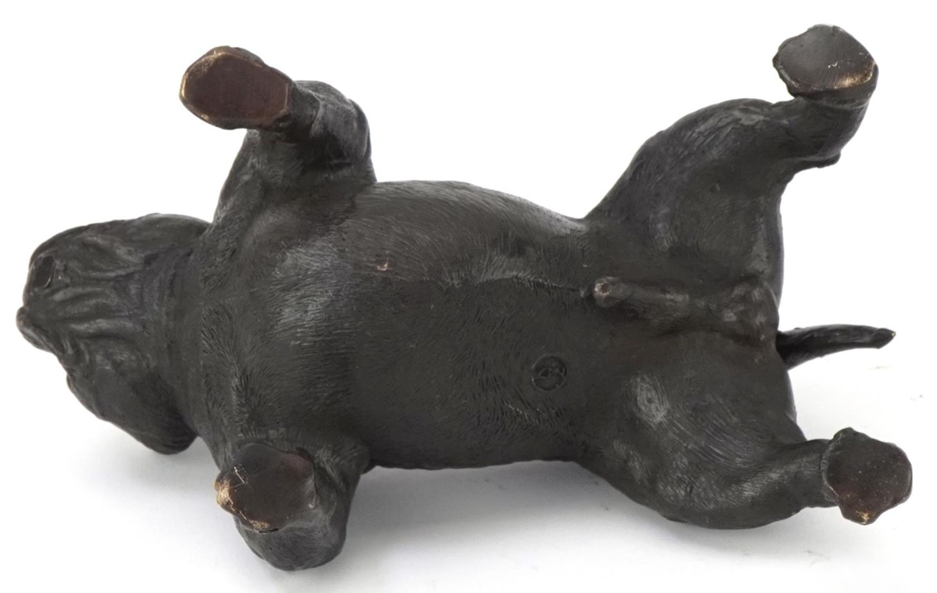 Patinated bronze study of a British Bulldog, 20cm in length - Image 3 of 4