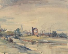 William Dealtry - Malton West No 2, watercolour, inscribed Royal Institute of Painters in
