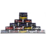Sixteen Fly 1:32 scale model slot cars with cases including Corvette C5R, Porsche 911 GTI 98 Edition
