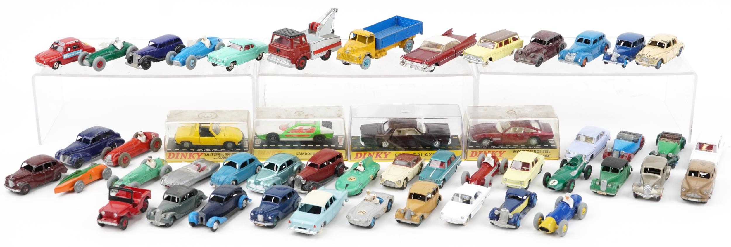 Vintage and later Dinky diecast vehicles including Cooper Bristol, Fiat 1800, Talbot Lago, Alfa