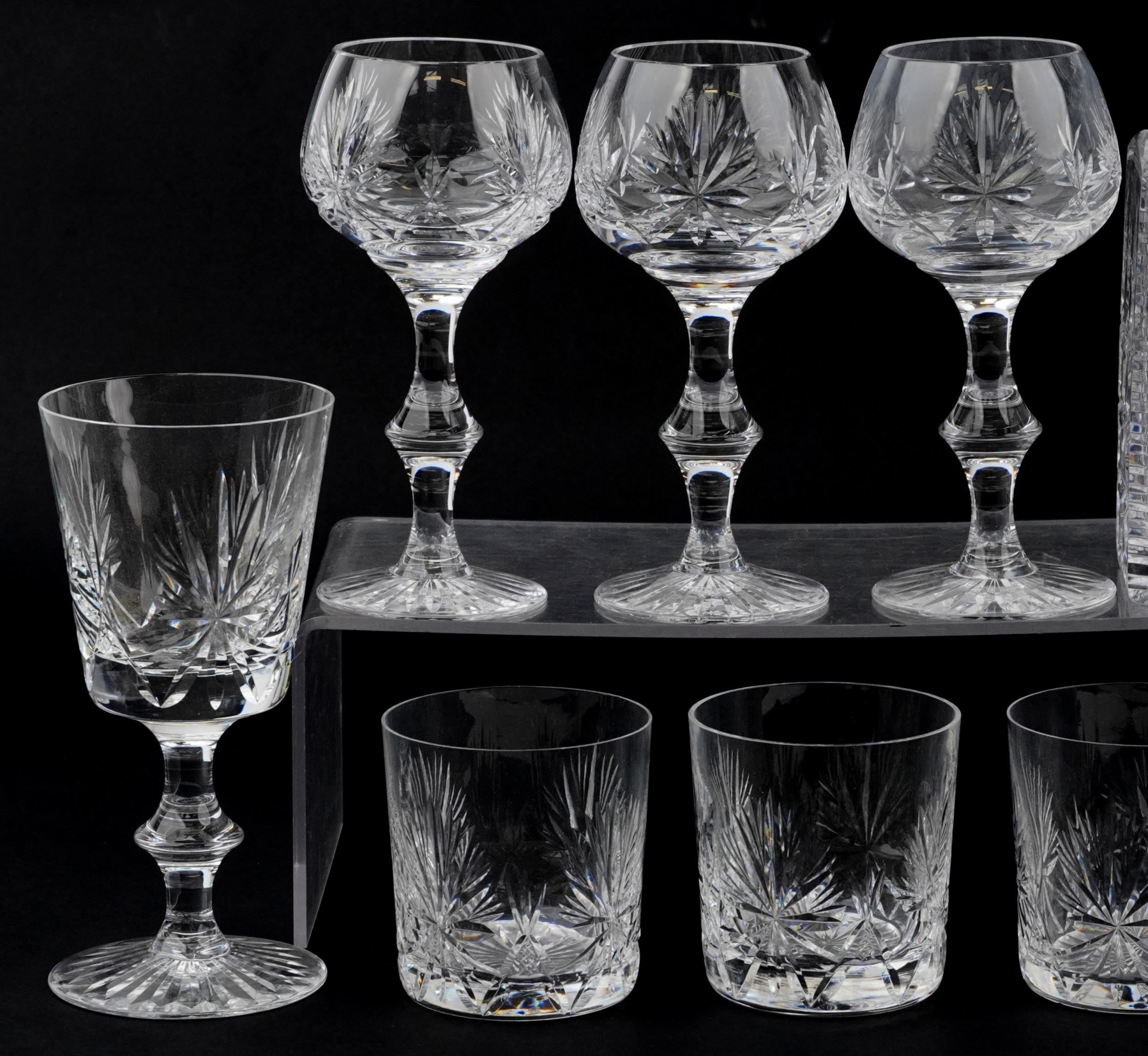 Edinburgh and Stuart crystal including set of six tumblers and decanter, the largest each 18cm high - Image 2 of 4