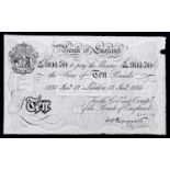 Bank of England 1935 white ten pound note, Chief Cashier K O Peppiatt, serial number 142K 80170