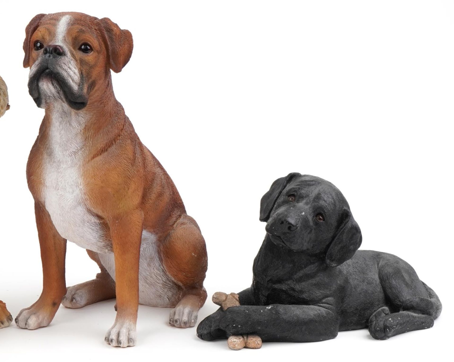 Four large decorative model dogs including Sandicast Labrador pup and Hotant Jack Russell 46cms high - Image 3 of 6