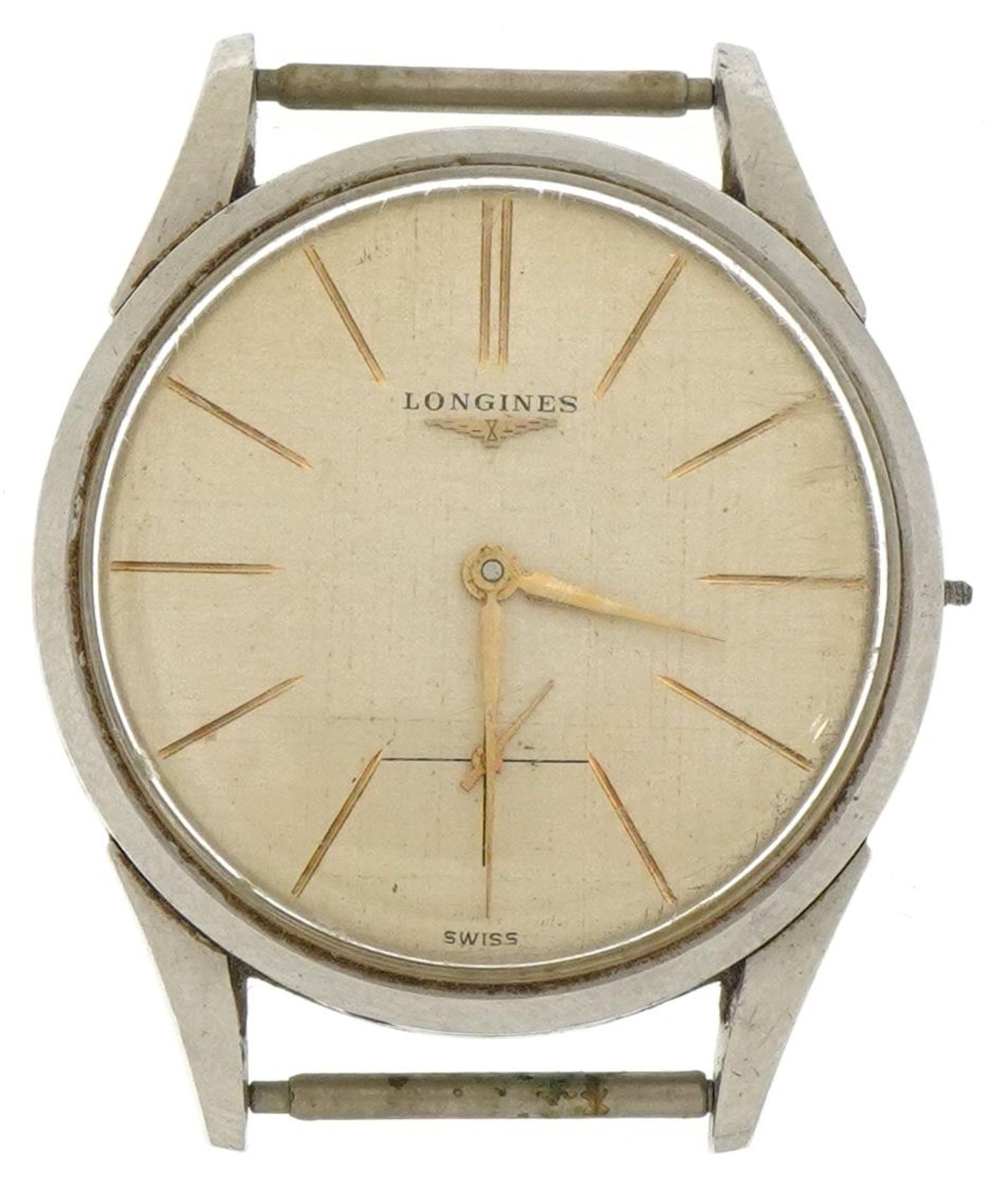Longines, gentlemen's stainless steel wristwatch, 34mm in diameter