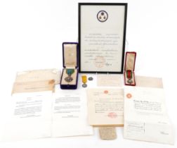 Indian military interest 4th Class Order of the White Elephant medal with box along with enamel