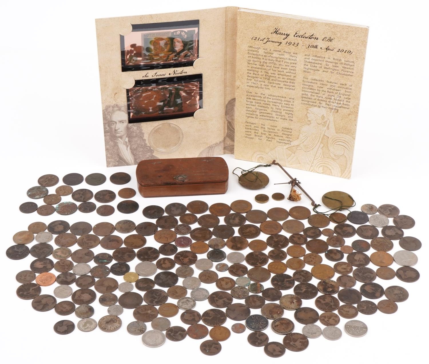Collection of Victorian and later coinage, Great British Icons banknote collection and a set of 19th