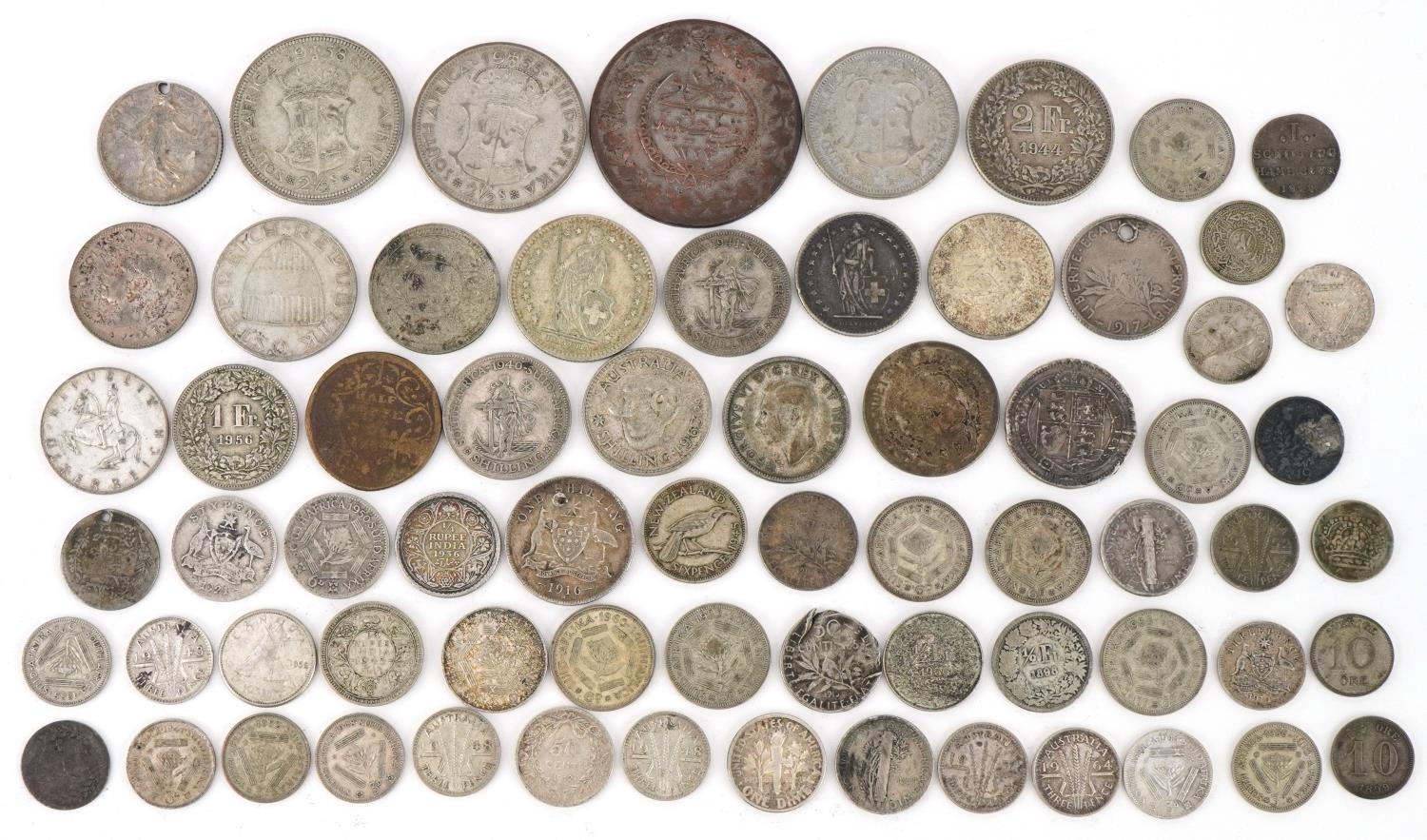 19th century and later world coinage, some silver, including 1944 two franc and Australian 1943