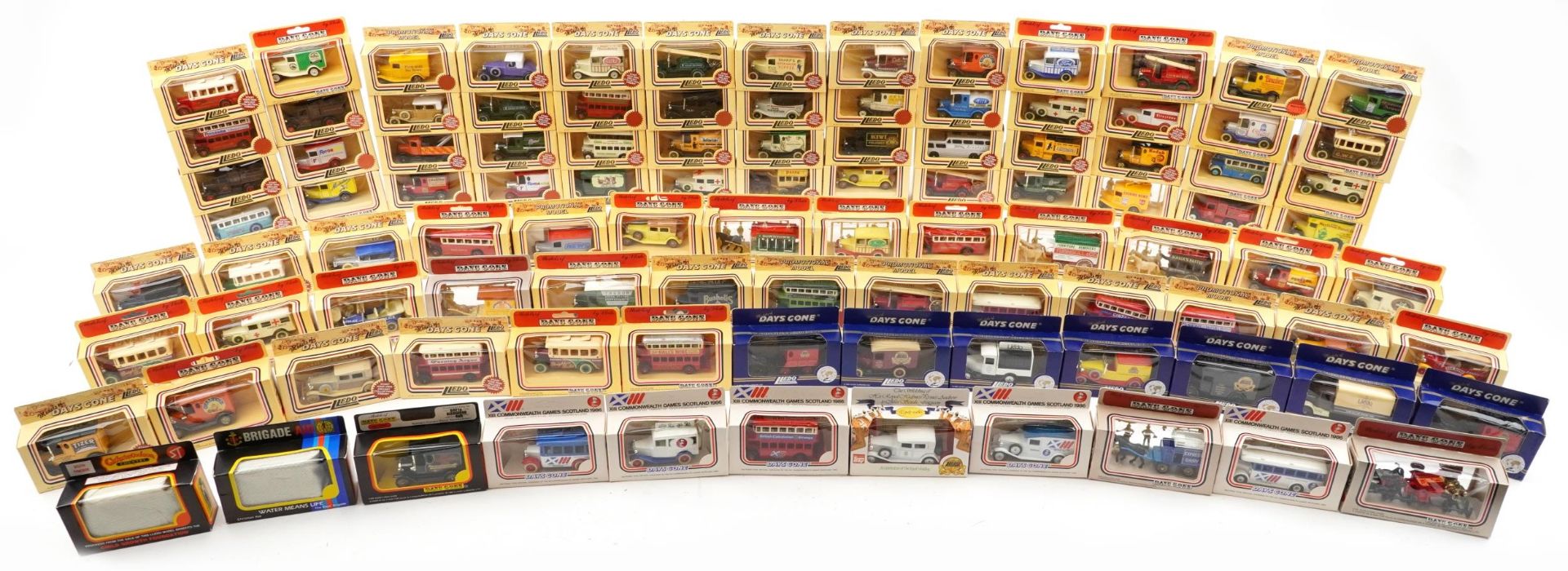 Large collection of Lledo model diecast vehicles, some advertising, including Sharps Super-Kreem