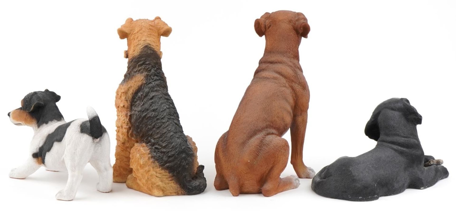 Four large decorative model dogs including Sandicast Labrador pup and Hotant Jack Russell 46cms high - Image 4 of 6