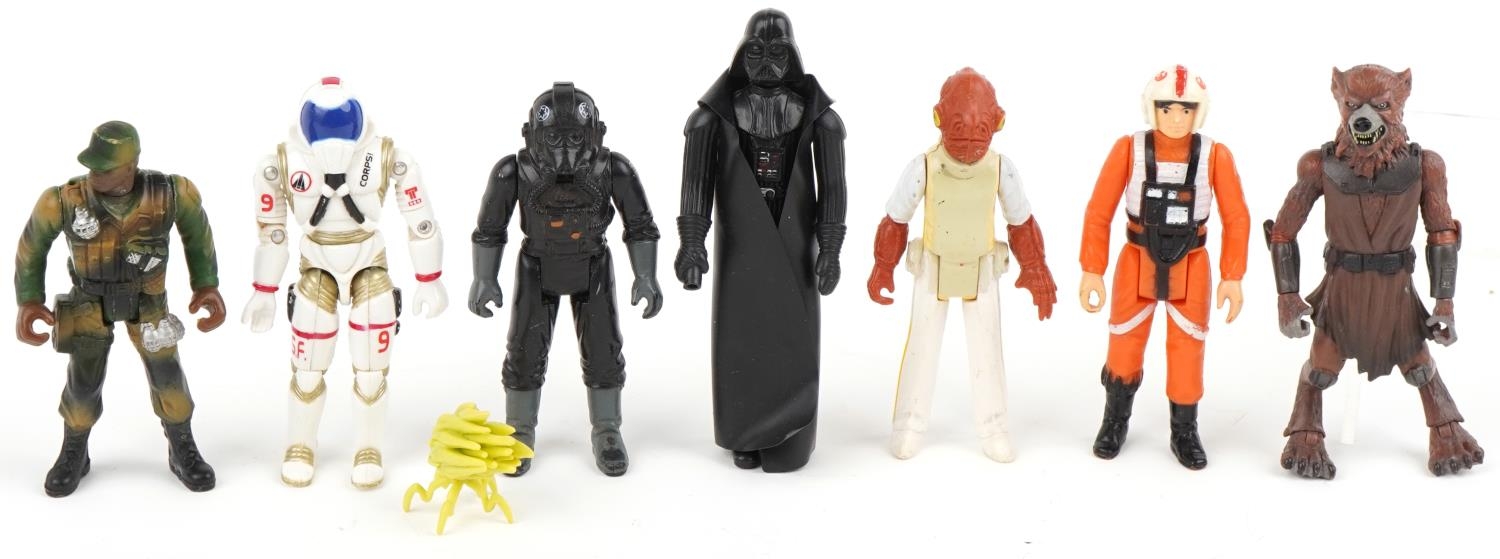 Selection of Star Wars figures including Darth Vader, the largest 10cm high