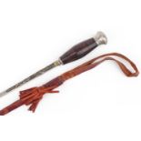 Spanish bull fighting souvenir sword with leather sheath and Toledo blade, 68.5cm in length