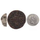 Antique coinage including a Roman example