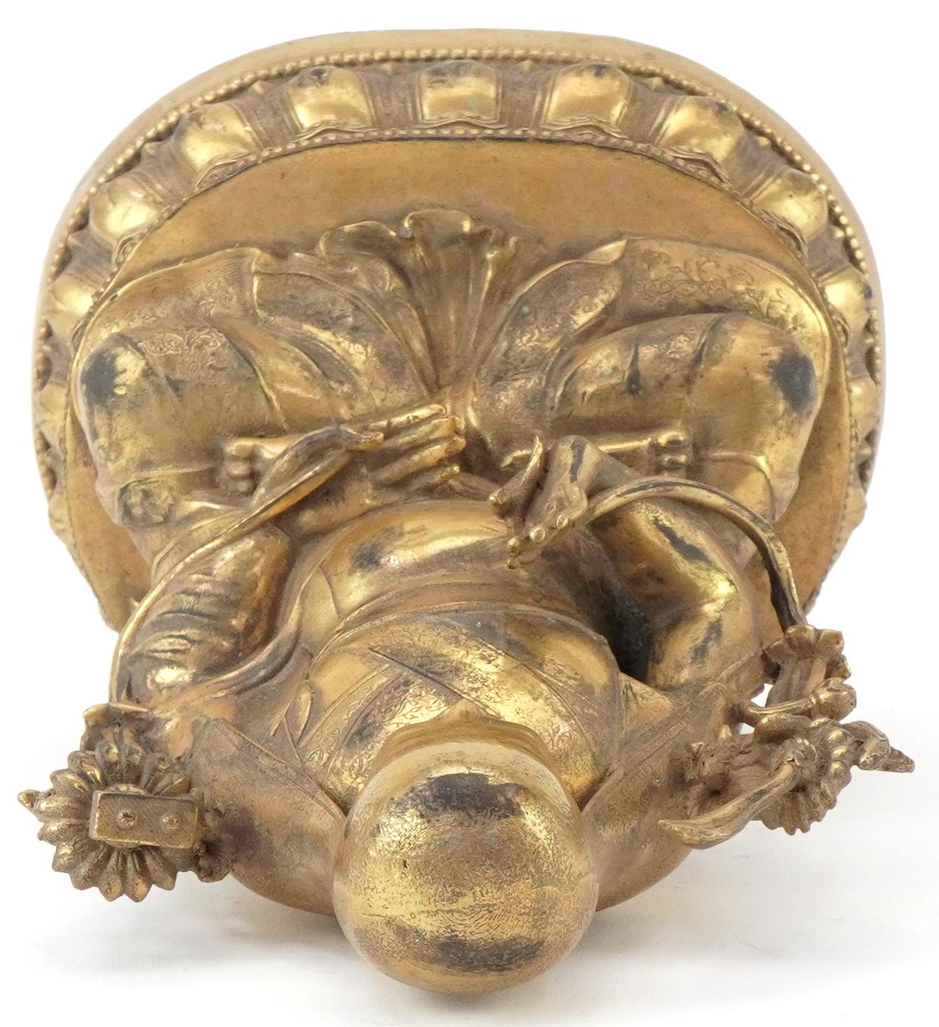 Chino Tibetan gilt bronze Buddha, 24cm high - Image 6 of 7