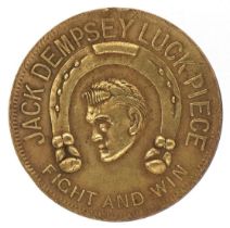 Boxing interest 1924 Jack Dempsey Lucky token Piece 'Fight and Win'