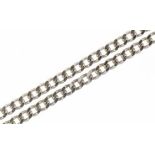 9ct white gold fine curb link necklace, 44cm in length, 0.9g