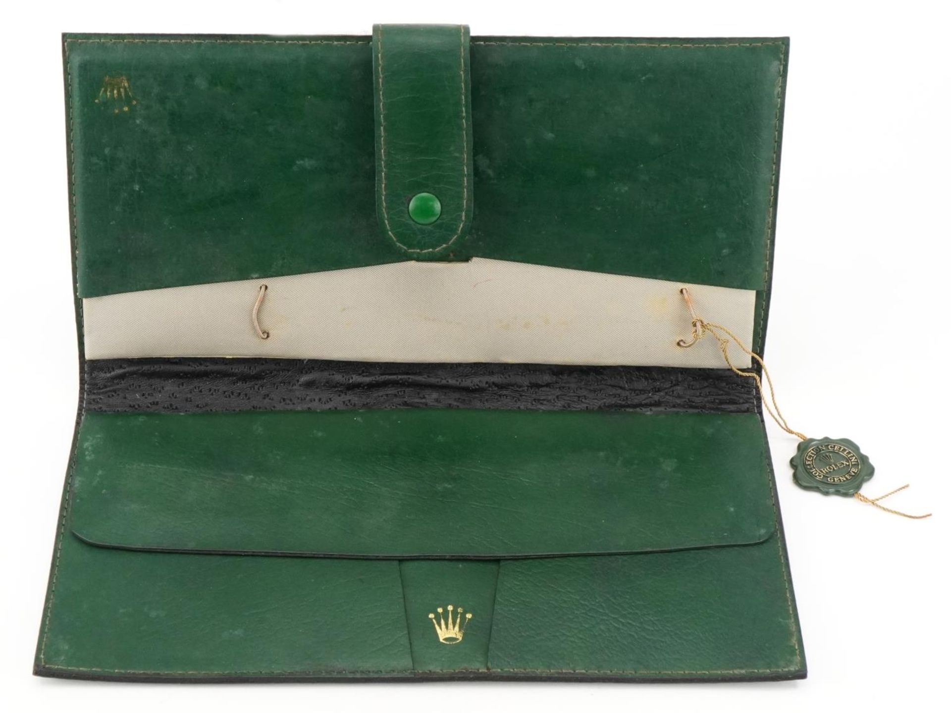 Rolex Cellini green leather wristwatch case with box and paperwork - Bild 3 aus 6