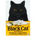 Black Cat Virginia cigarettes enamel advertising sign, 32cm x 22cm