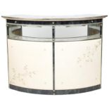 1960s faux marble and leatherette cocktail bar, 103cm high x 146cm wide