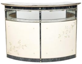 1960s faux marble and leatherette cocktail bar, 103cm high x 146cm wide