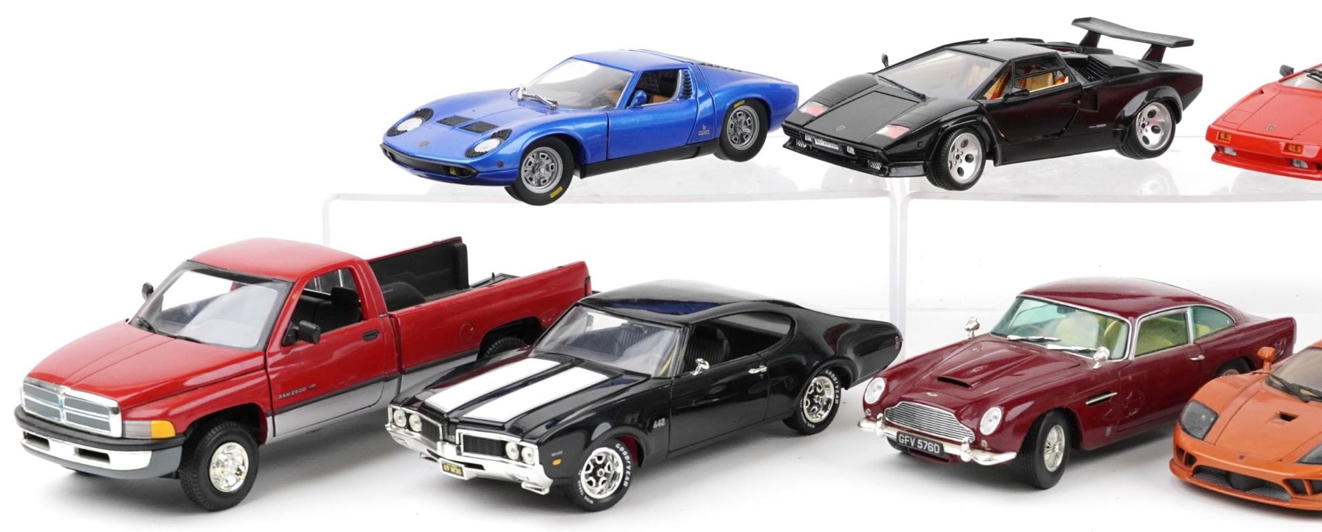Ten 1:18 scale diecast vehicles including Maisto, Lamborghini Diablo, Lamborghini Countach and Aston - Image 2 of 3