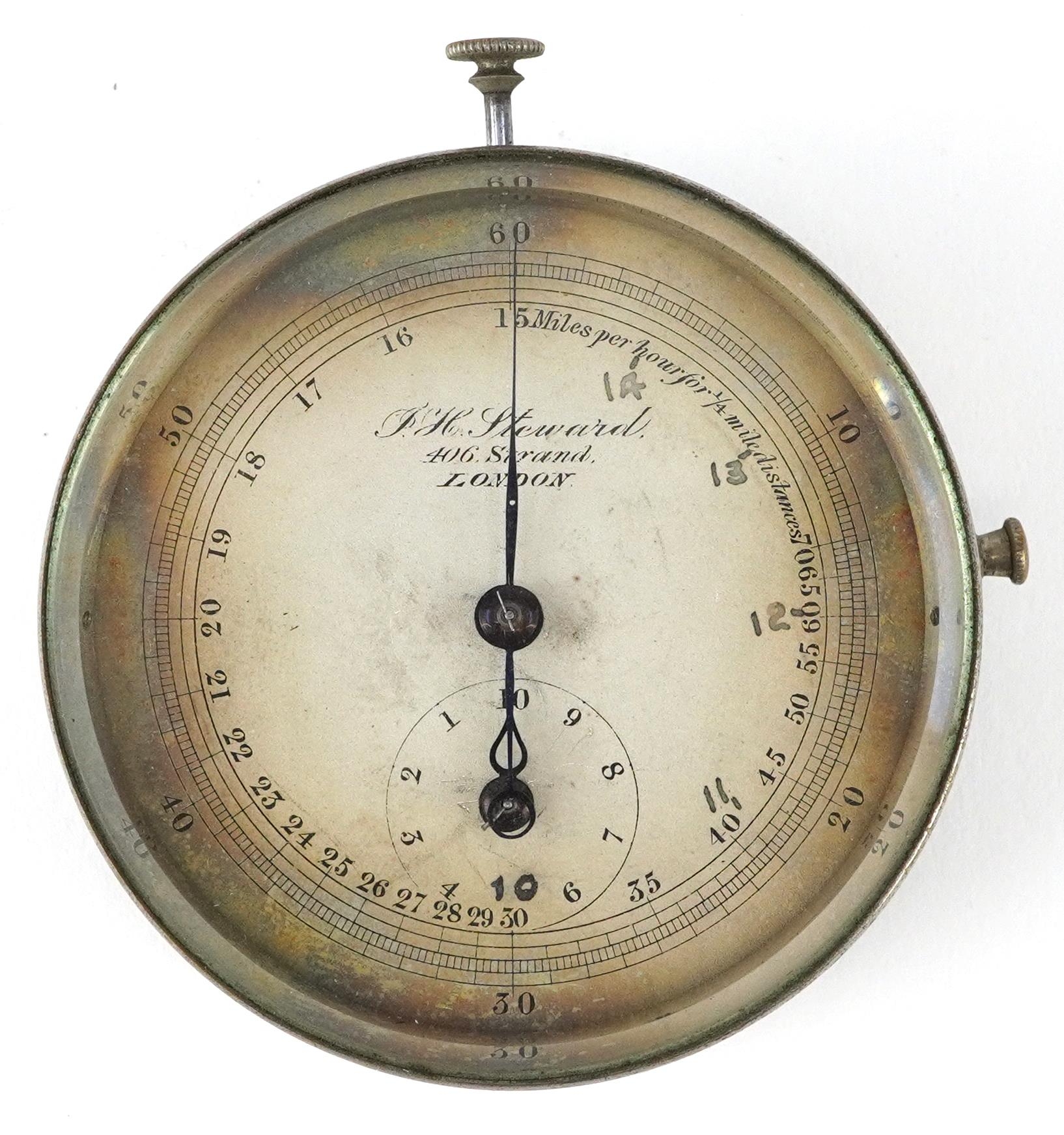 F H Steward, 406 Strand London stopwatch with silvered dial possible military connection, housed - Image 2 of 6
