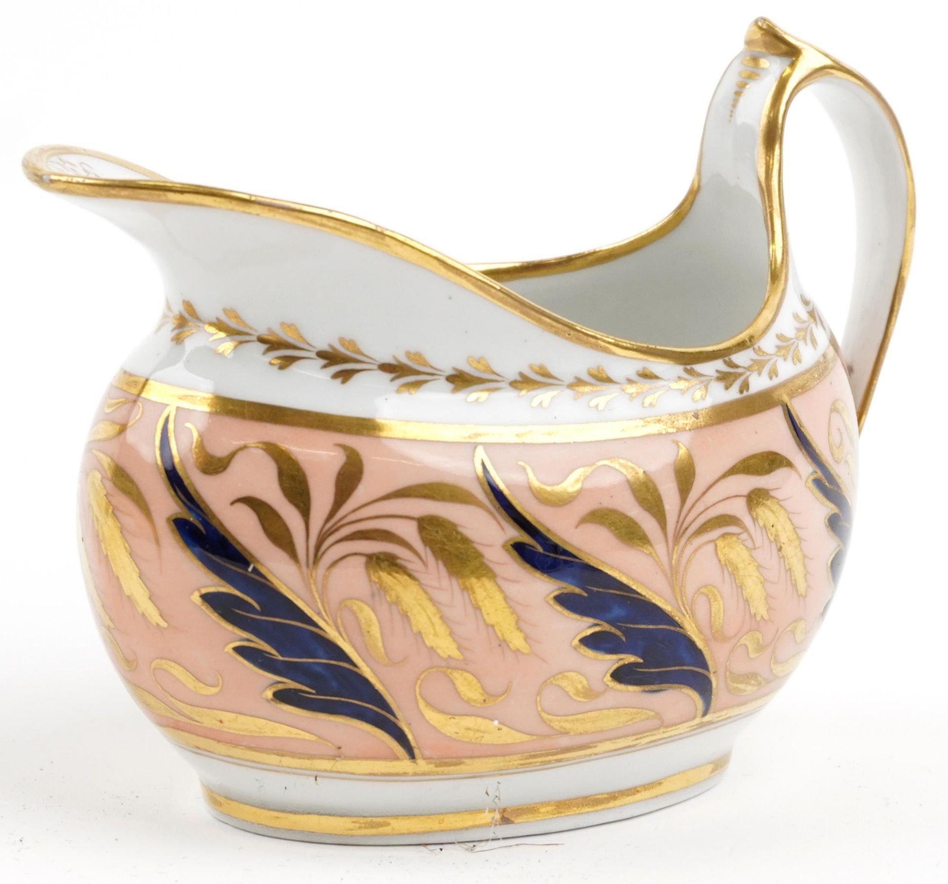 Worcester Barr Flight & Barr peach ground tableware gilded with catkins and foliage, comprising milk - Image 13 of 28
