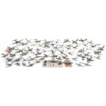 Collection of scratch built model military aircraft, the largest 30cm wide