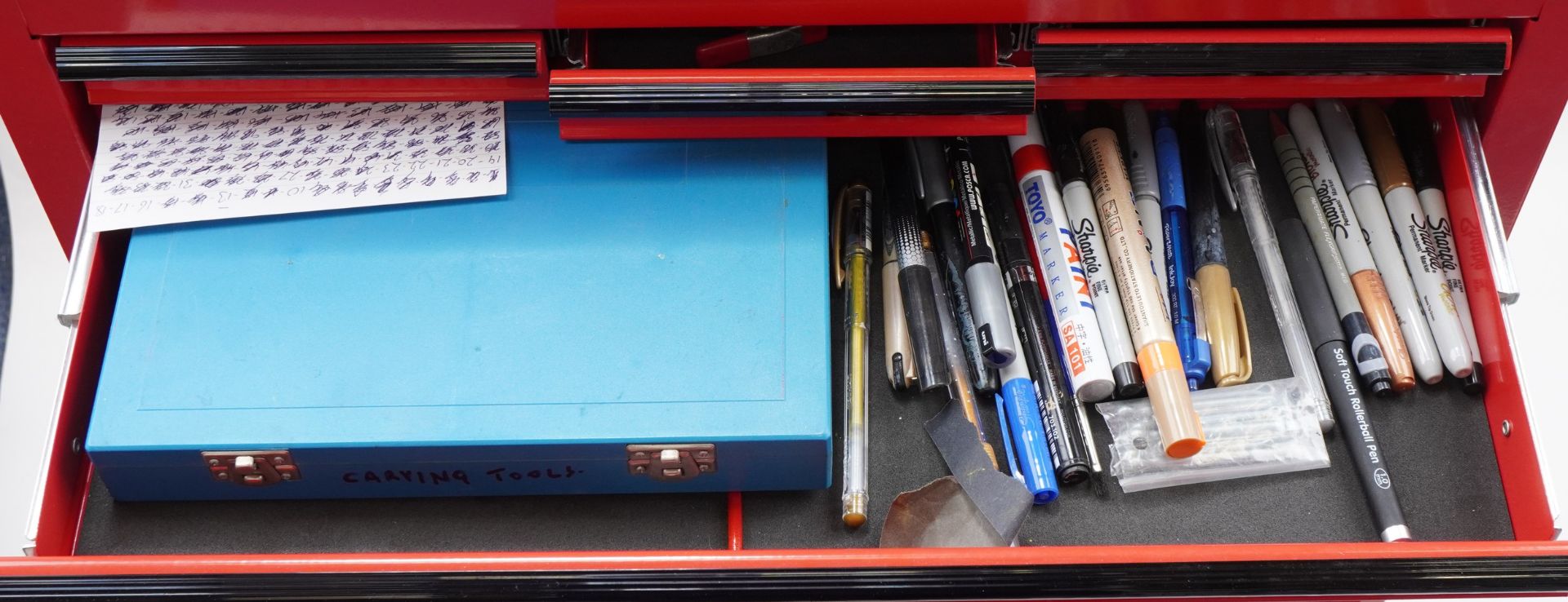Large collection of model making precision tools housed in a portable metal tool cabinet, 103cm H - Bild 4 aus 8