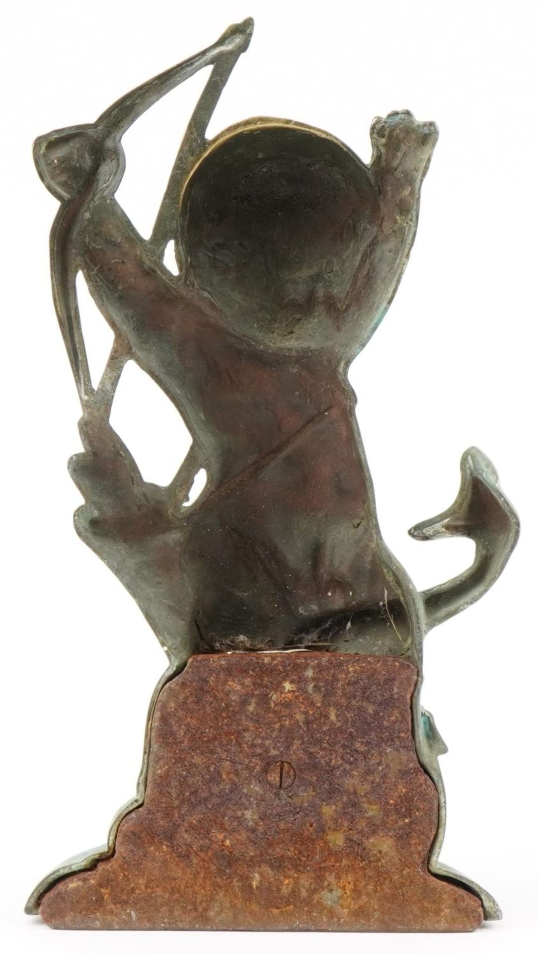 Antique bronze door stop of Cupid fighting a snake, 40cm high - Bild 2 aus 2