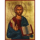 Greek icon on wood panel of Jesus, 40cm x 30cm
