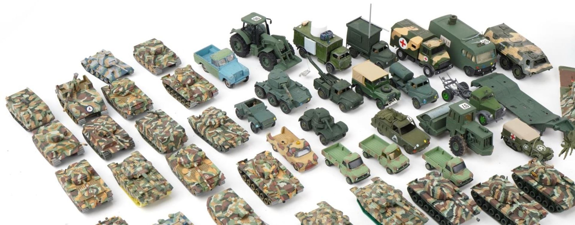 Large collection of vintage and later army vehicles, some diecast, including Dinky, Corgi and Airfix - Image 2 of 5