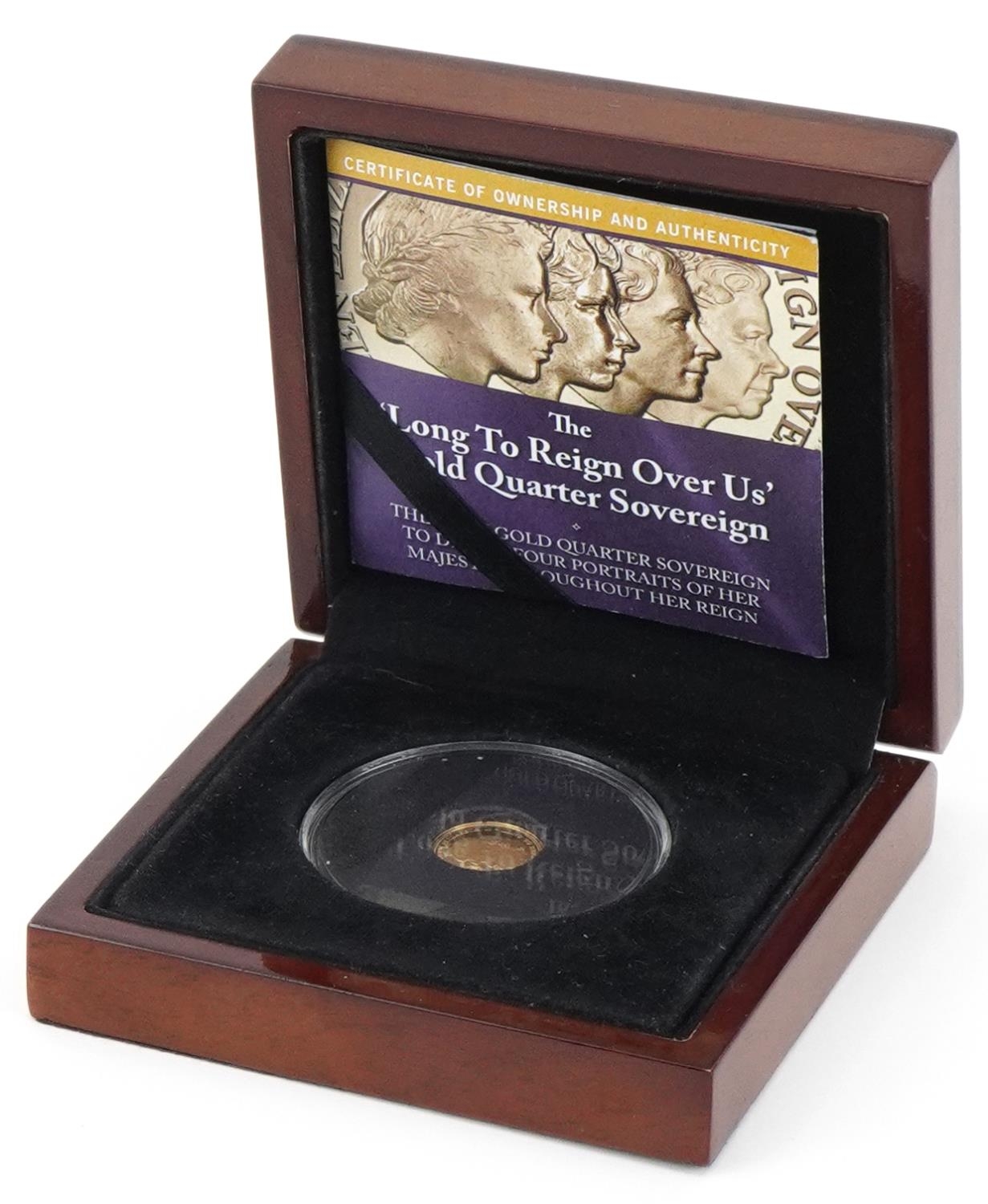 Elizabeth II 2015 Long to Reign Over Us gold quarter sovereign by The Bradford Exchange with