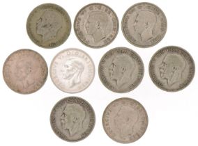 George V and George VI florins and two shilling coins