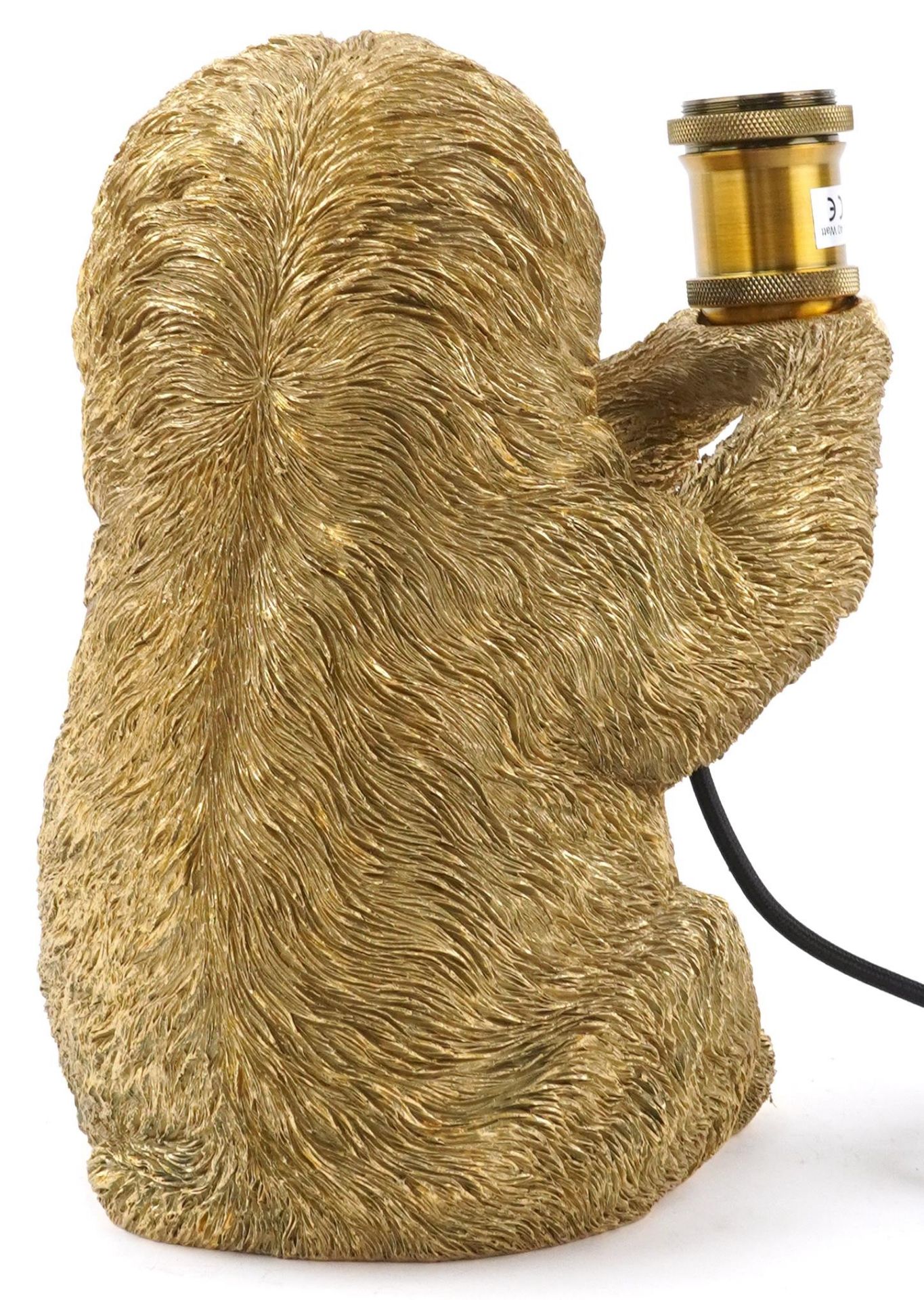Ornate gilt painted table lamp in the form of a sloth, 30cm high - Bild 2 aus 3