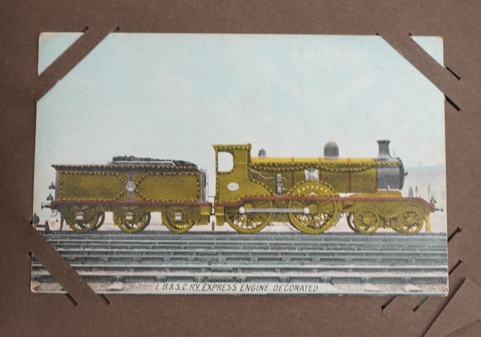 Local interest and railwayana postcards arranged in an album including Eastbourne Railway Station - Bild 8 aus 13