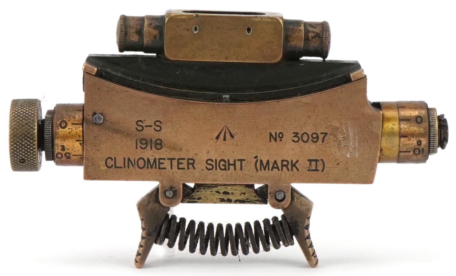 Military interest World War I clinometer gun sight (sight mark II) dated 1918, numbered 3097, 14cm - Image 2 of 5