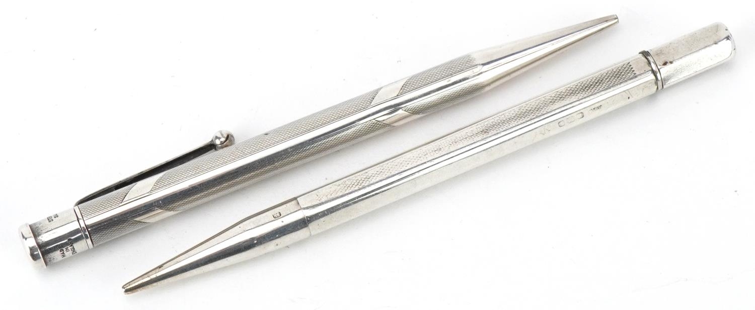 Two engine turned silver propelling pencils including Yard-O-Led, the largest 12cm in length, - Image 3 of 6