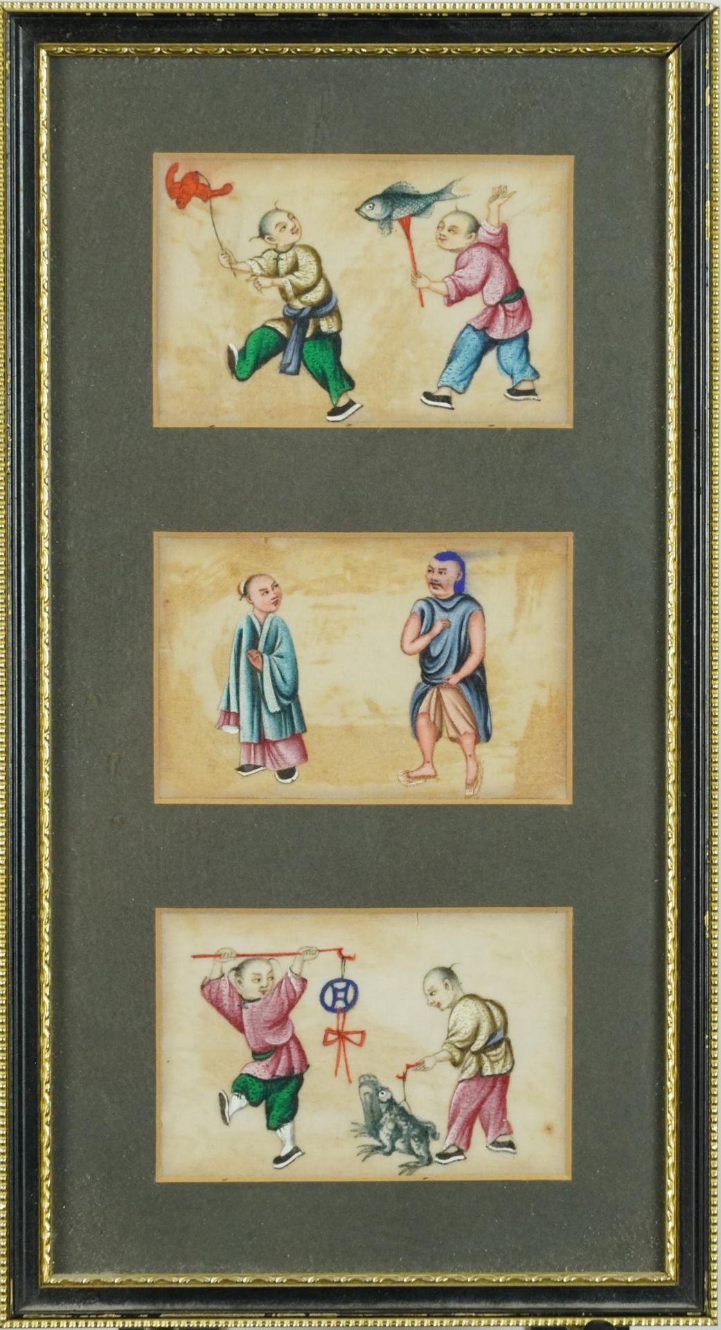 Eleven hand painted Chinese watercolours onto paper, each mounted and framed, the largest 41cm x - Bild 9 aus 16