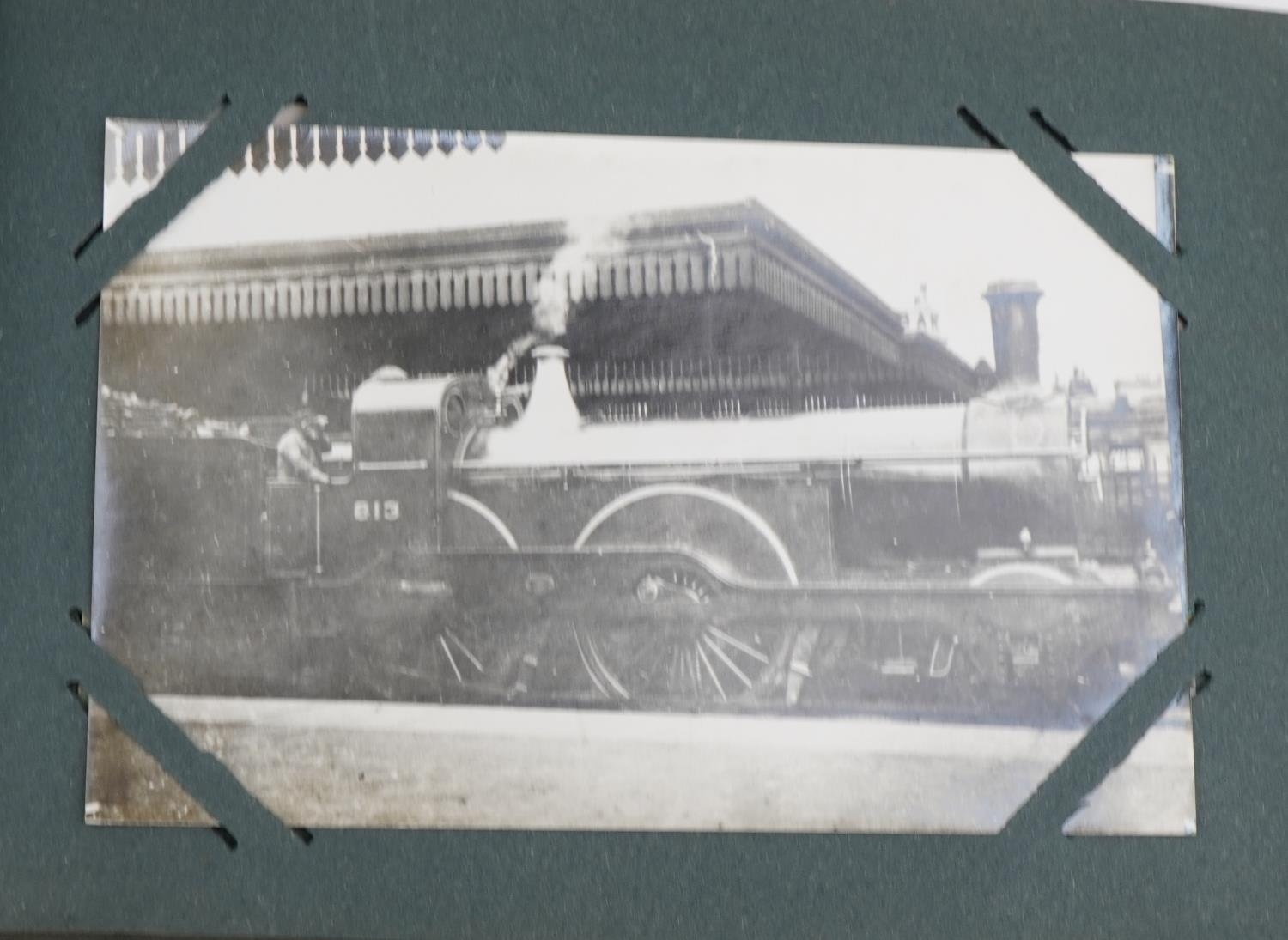 Railway items including postcards of trains arranged in two albums, British Railways torch and a - Image 4 of 15