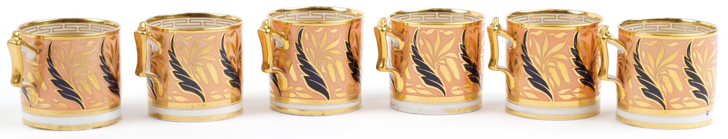 Worcester Barr Flight & Barr peach ground tableware gilded with catkins and foliage, comprising milk - Image 12 of 28