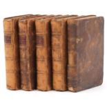 18th century Rollins Ancient History of Egyptians leather bound books , London, dated 1749