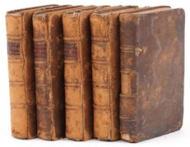 18th century Rollins Ancient History of Egyptians leather bound books , London, dated 1749