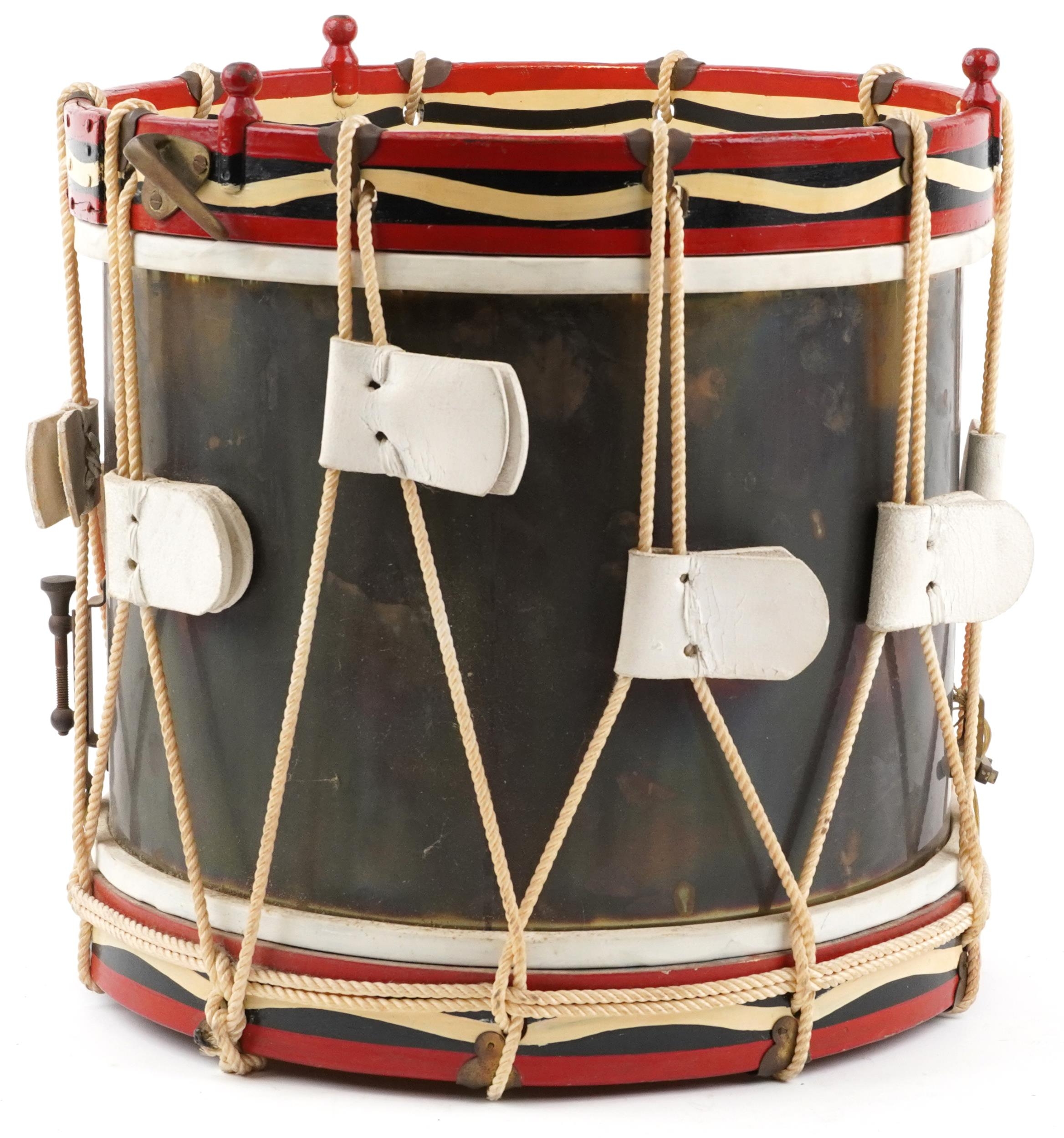 British military George VI Royal Marine Depot side drum with hand painted motifs, 39cm high x 37.5cm - Image 3 of 4