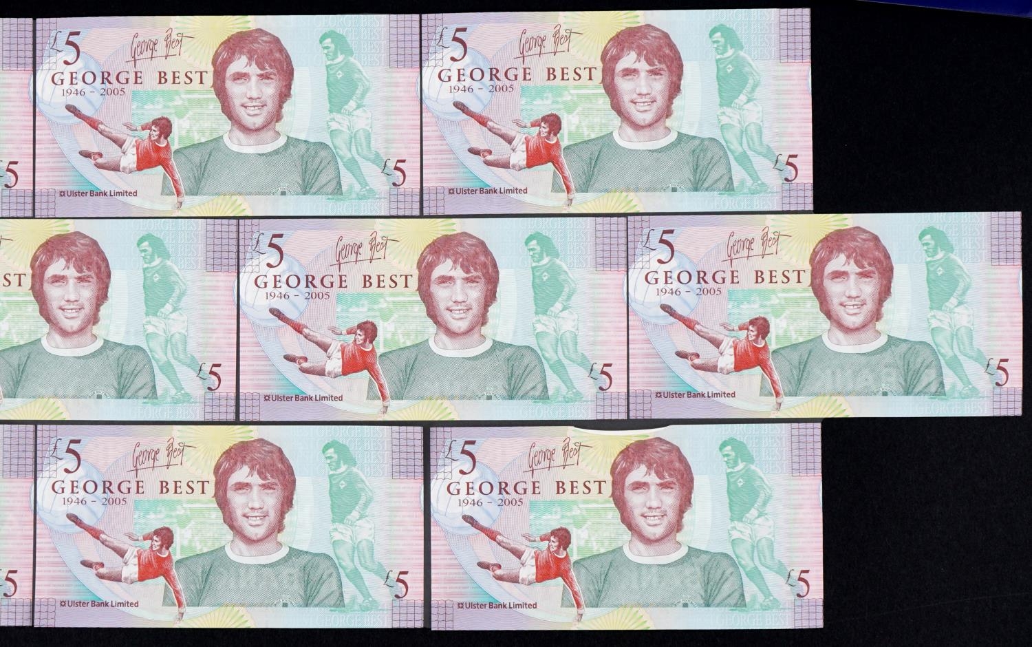 Ten count these 2006 Ulster Bank Limited George Best design five pound notes, including three with - Bild 7 aus 7